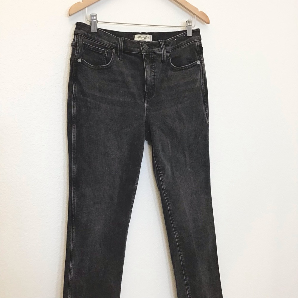 Madewell Stovepipe 29 Women's Jeans Raw Hem Faded Black Mid Rise Slim Straight - Picture 4 of 16